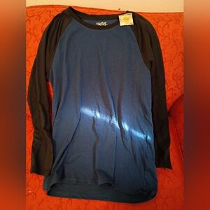 Nwt Joe Boxer Blue Tee with Black Raglan Sleeves